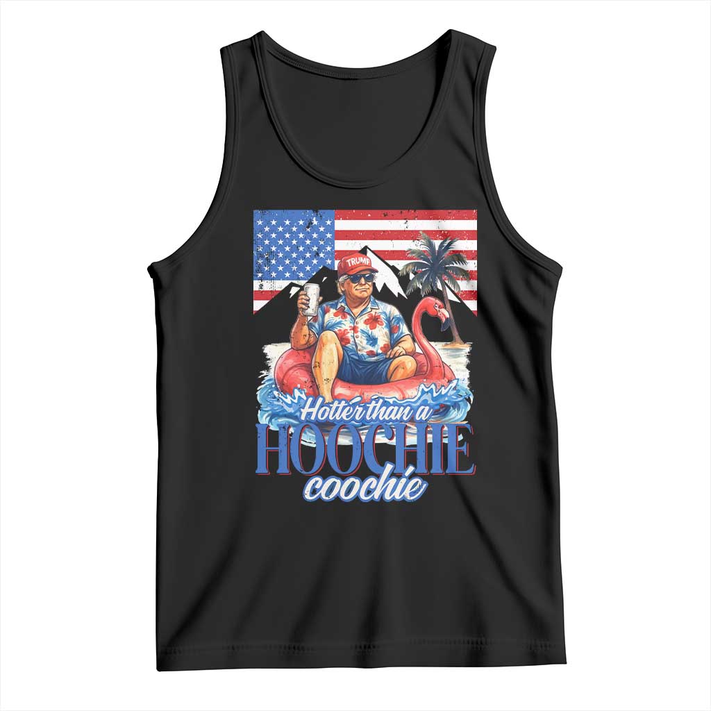 Funny Trump Beer Summer Vibes Tank Top Hotter Than A Hoochie Trump Coochie TS11 Black Print Your Wear