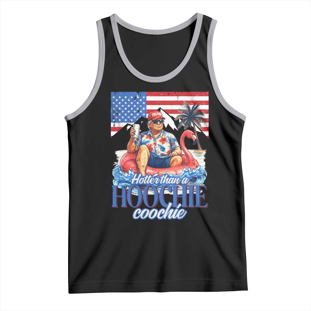 Funny Trump Beer Summer Vibes Tank Top Hotter Than A Hoochie Trump Coochie TS11 Black Athletic Heather Print Your Wear