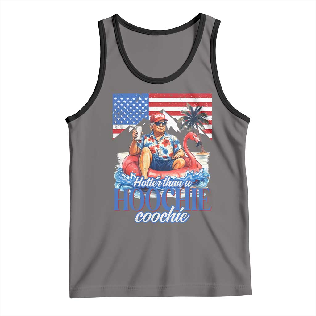Funny Trump Beer Summer Vibes Tank Top Hotter Than A Hoochie Trump Coochie TS11 Deep Heather Black Print Your Wear