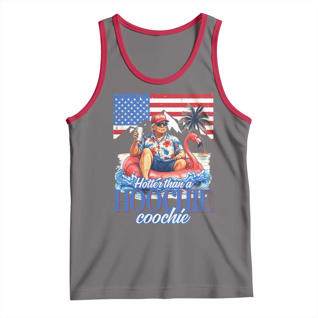 Funny Trump Beer Summer Vibes Tank Top Hotter Than A Hoochie Trump Coochie TS11 Deep Heather Red Print Your Wear