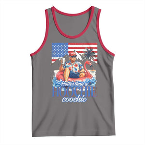 Funny Trump Beer Summer Vibes Tank Top Hotter Than A Hoochie Trump Coochie TS11 Deep Heather Red Print Your Wear