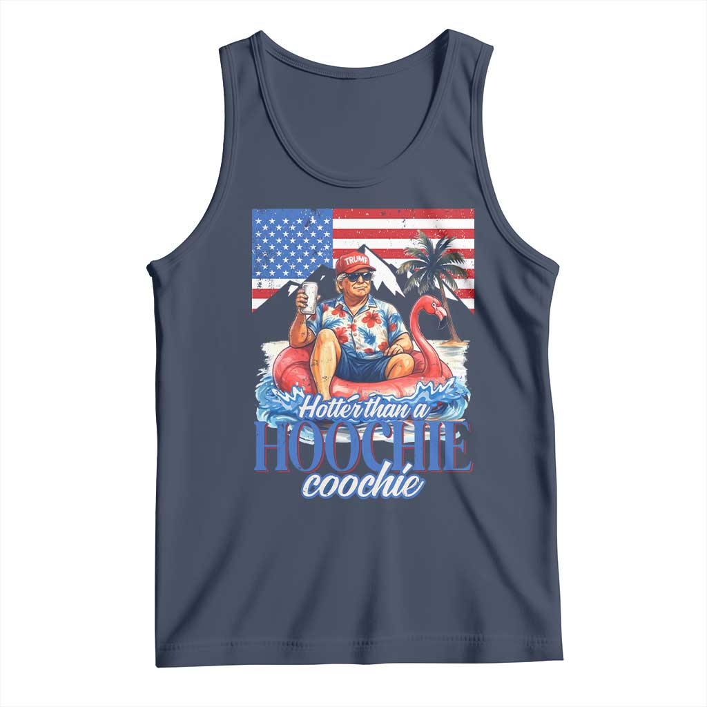 Funny Trump Beer Summer Vibes Tank Top Hotter Than A Hoochie Trump Coochie TS11 Navy Print Your Wear