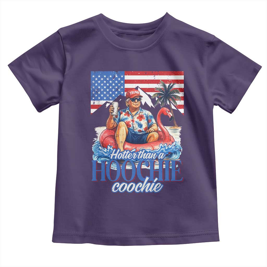 Funny Trump Beer Summer Vibes Toddler T Shirt Hotter Than A Hoochie Trump Coochie TS11 Purple Print Your Wear