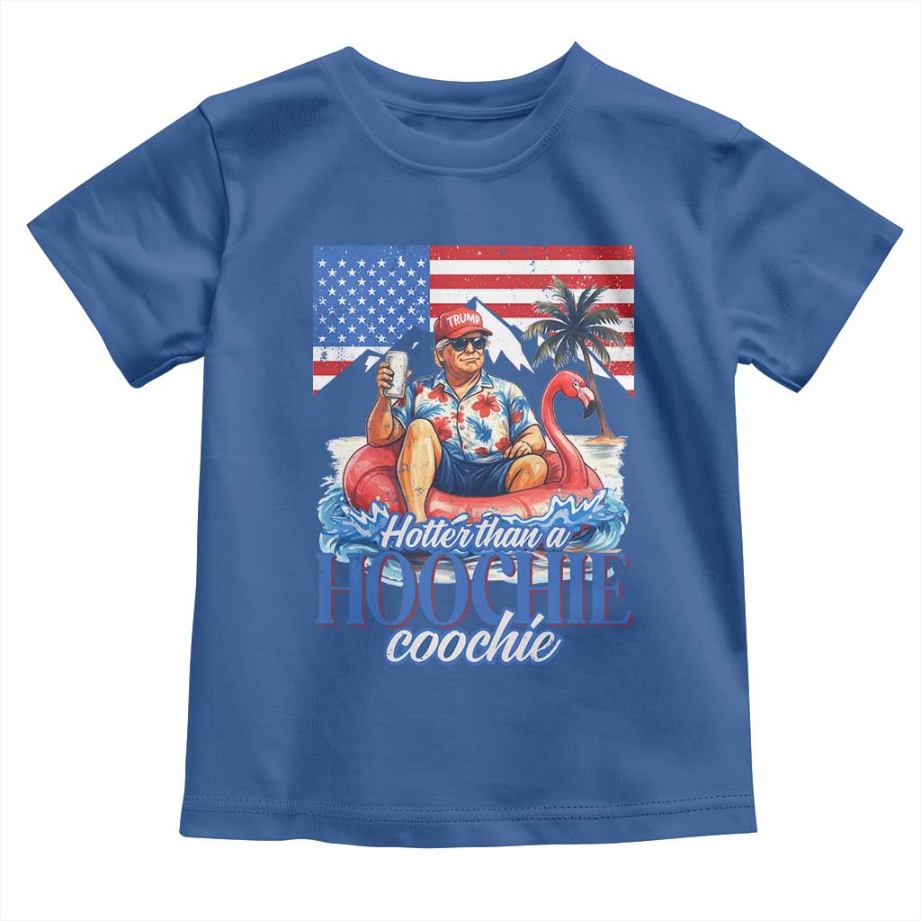 Funny Trump Beer Summer Vibes Toddler T Shirt Hotter Than A Hoochie Trump Coochie TS11 Royal Blue Print Your Wear