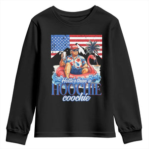 Funny Trump Beer Summer Vibes Youth Sweatshirt Hotter Than A Hoochie Trump Coochie TS11 Black Print Your Wear