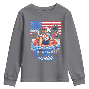 Funny Trump Beer Summer Vibes Youth Sweatshirt Hotter Than A Hoochie Trump Coochie TS11 Charcoal Print Your Wear