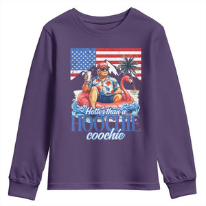Funny Trump Beer Summer Vibes Youth Sweatshirt Hotter Than A Hoochie Trump Coochie TS11 Purple Print Your Wear
