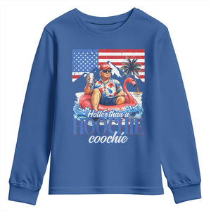 Funny Trump Beer Summer Vibes Youth Sweatshirt Hotter Than A Hoochie Trump Coochie TS11 Royal Blue Print Your Wear