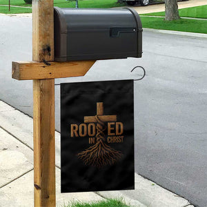 Rooted In Christ Garden Flag Vintage Jesus Christian Cross Bible Verse TS11 Print Your Wear