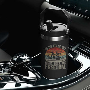Funny On The 4th Of July Boats Hoes And Freedom Flip Straw Tumbler TS11 Print Your Wear