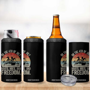 Funny On The 4th Of July Boats Hoes And Freedom 4 in 1 Can Cooler Tumbler TS11 Print Your Wear