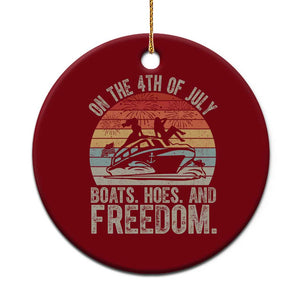 Funny On The 4th Of July Boats Hoes And Freedom Ceramic Ornament TS11 1pc Red Print Your Wear