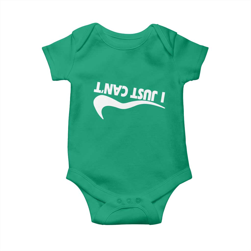 Funny I Just Cant Baby Onesie Sarcastic Motivation Con Baffo TS11 Irish Green Print Your Wear