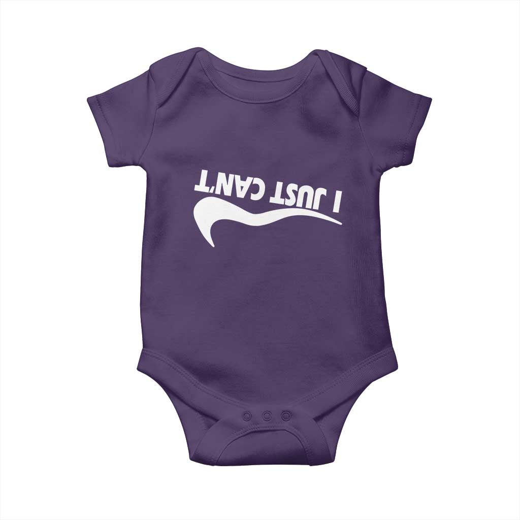 Funny I Just Cant Baby Onesie Sarcastic Motivation Con Baffo TS11 Purple Print Your Wear