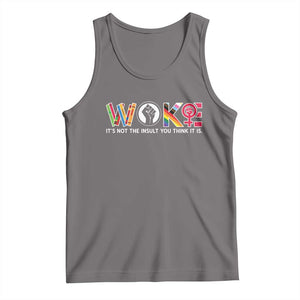 Woke It's Not The Insult You Think It Is Tank Top Feminist Social Justice TS11 Deep Heather Print Your Wear