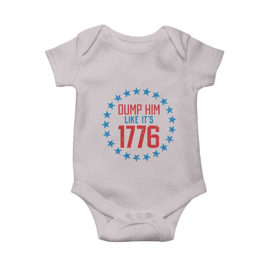 Funny Dump Him Like It's 1776 Baby Onesie Stars Political Sattire TS11 Ice Gray Print Your Wear