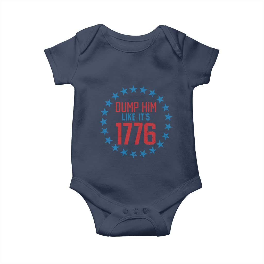 Funny Dump Him Like It's 1776 Baby Onesie Stars Political Sattire TS11 Navy Print Your Wear