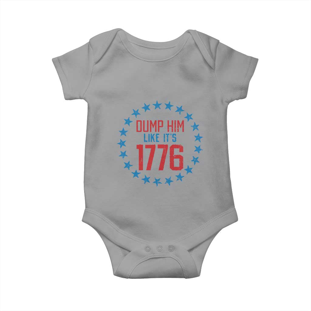 Funny Dump Him Like It's 1776 Baby Onesie Stars Political Sattire TS11 Sport Gray Print Your Wear