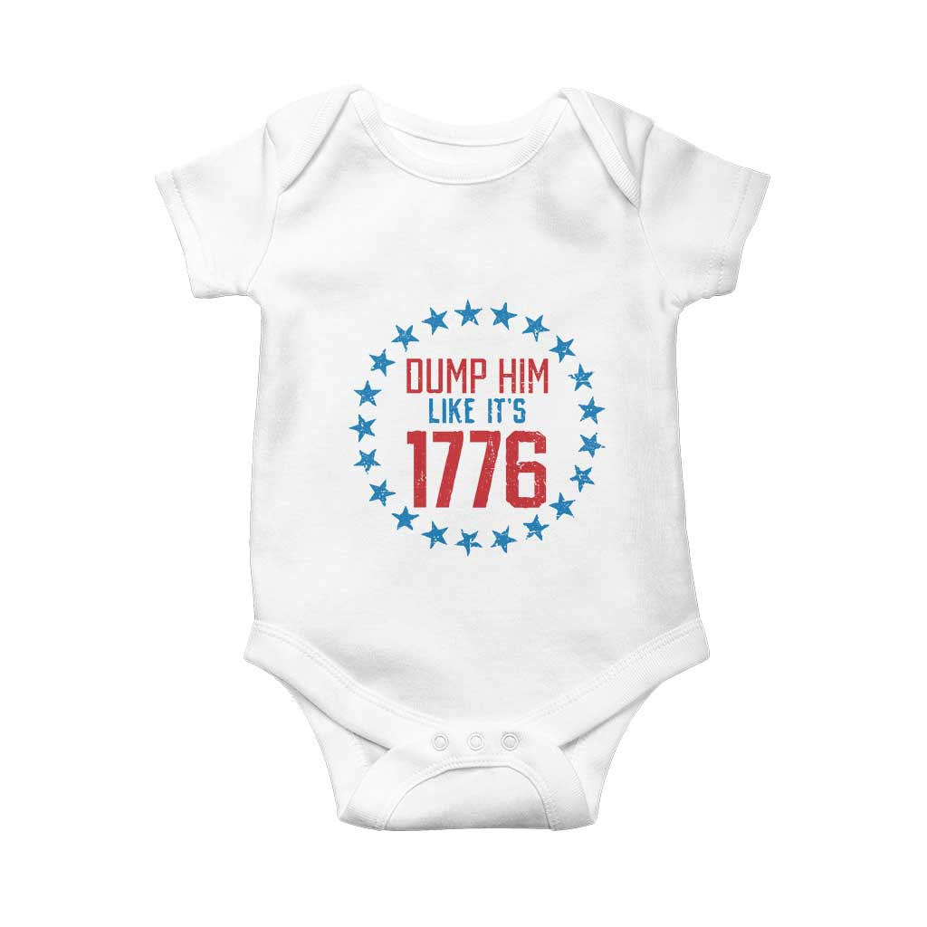 Funny Dump Him Like It's 1776 Baby Onesie Stars Political Sattire TS11 White Print Your Wear