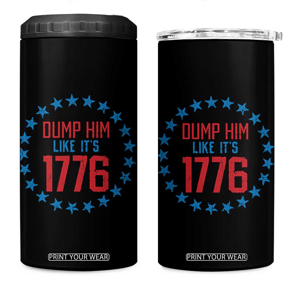 Funny Dump Him Like It's 1776 4 in 1 Can Cooler Tumbler Stars Political Sattire TS11 One Size: 16 oz Black Print Your Wear