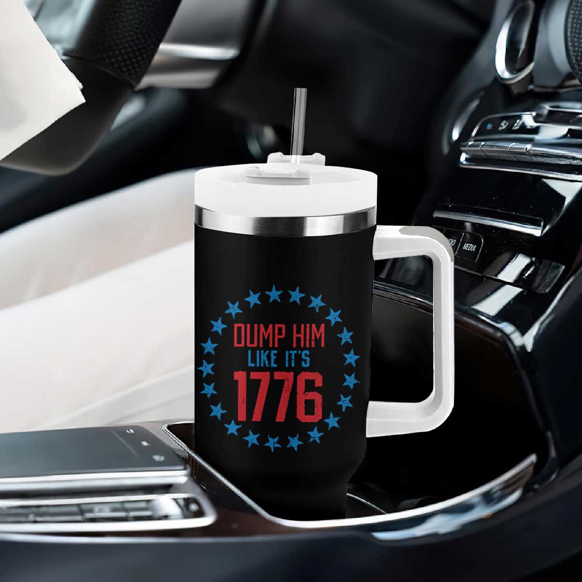Funny Dump Him Like It's 1776 Tumbler With Handle Stars Political Sattire TS11 Print Your Wear