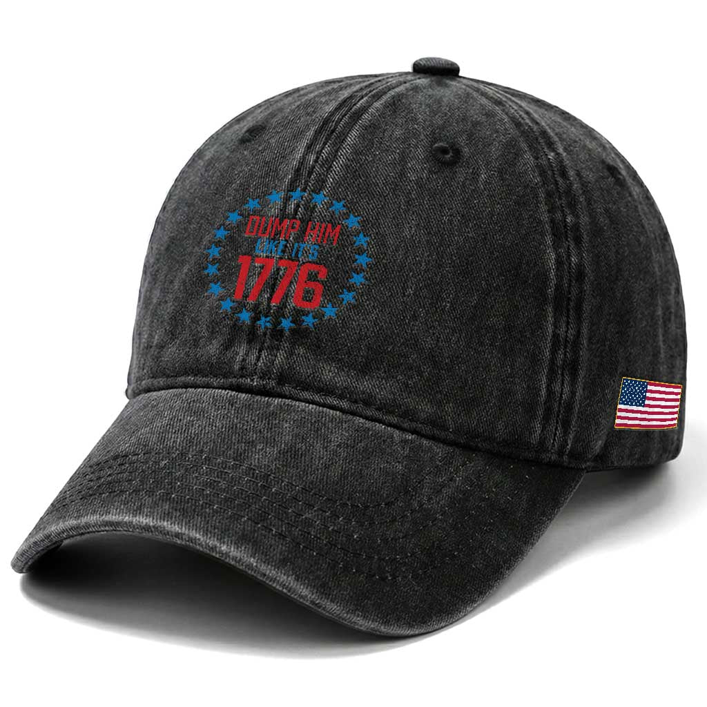 Funny Dump Him Like It's 1776 Washed Cotton Baseball Cap Stars Political Sattire TS11 Print Your Wear
