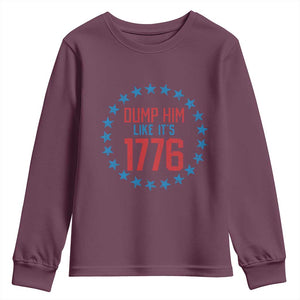 Funny Dump Him Like It's 1776 Youth Sweatshirt Stars Political Sattire TS11 Maroon Print Your Wear