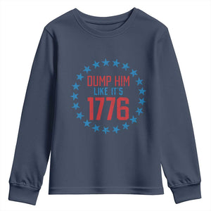 Funny Dump Him Like It's 1776 Youth Sweatshirt Stars Political Sattire TS11 Navy Print Your Wear