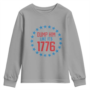 Funny Dump Him Like It's 1776 Youth Sweatshirt Stars Political Sattire TS11 Sport Gray Print Your Wear