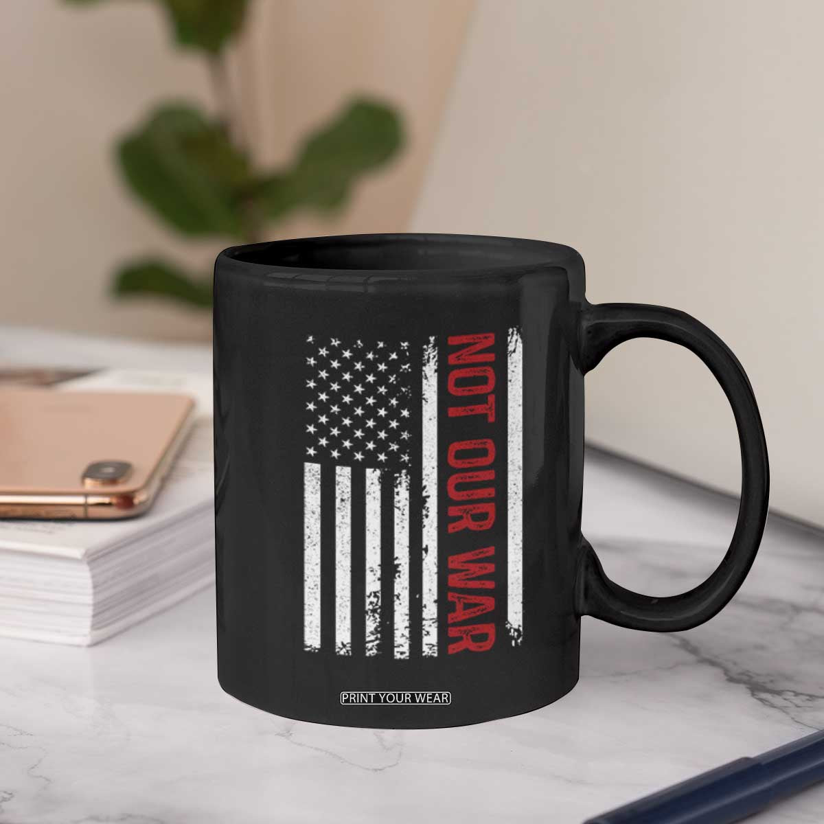 Not Our War Vintage American Flag Coffee Mug Pacifists Peace TS11 Print Your Wear