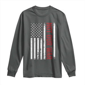 Not Our War Vintage American Flag Long Sleeve Shirt Pacifists Peace TS11 Dark Heather Print Your Wear
