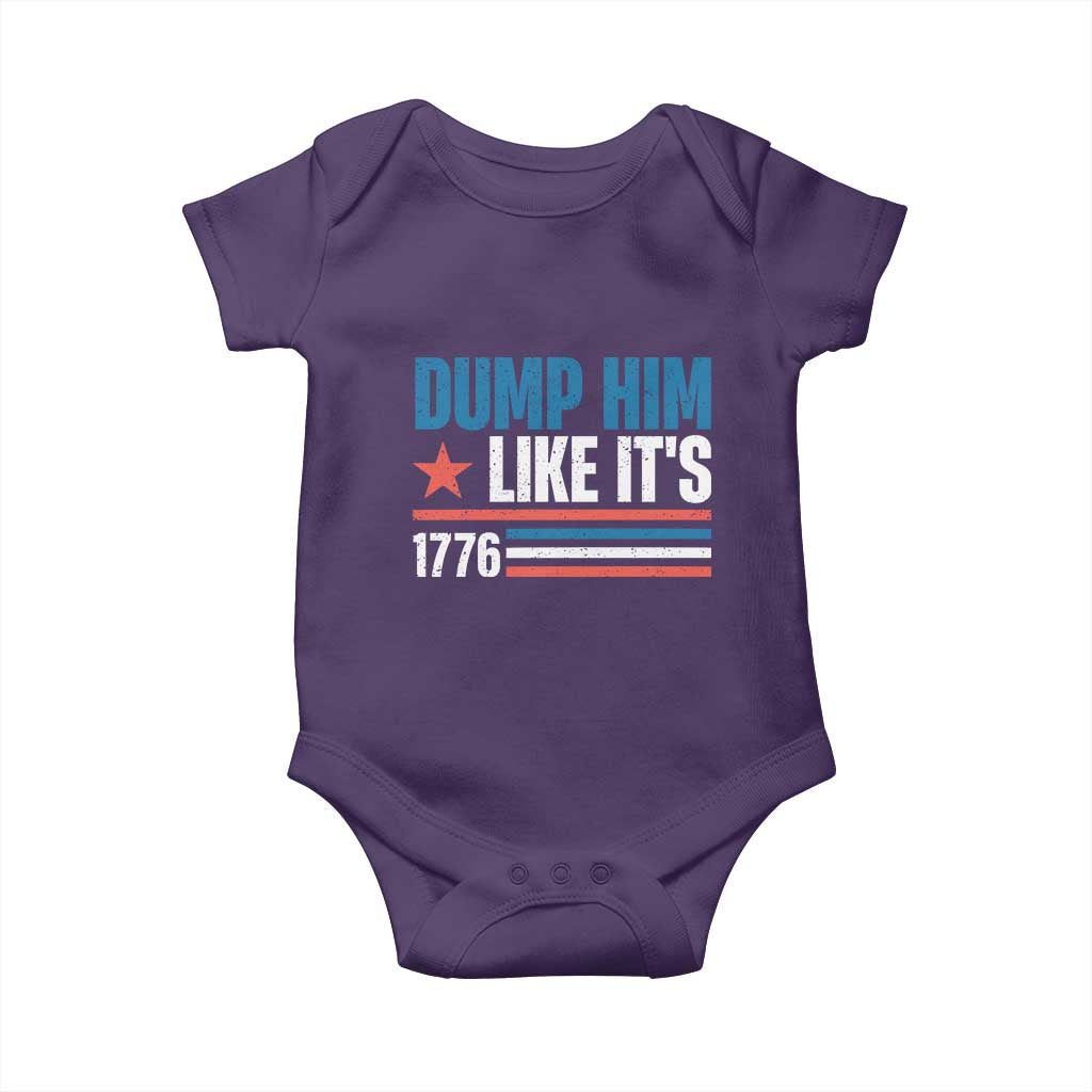 Funny Dump Him Like It's 1776 Baby Onesie Star And Stripes TS11 Purple Print Your Wear
