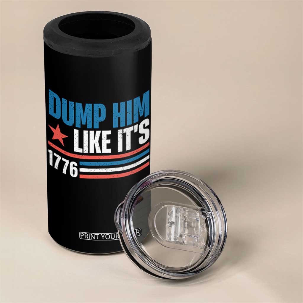 Funny Dump Him Like It's 1776 4 in 1 Can Cooler Tumbler Star And Stripes TS11 Print Your Wear