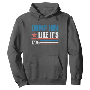 Funny Dump Him Like It's 1776 Hoodie Star And Stripes TS11 Dark Heather Print Your Wear