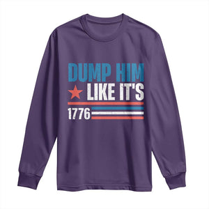 Funny Dump Him Like It's 1776 Long Sleeve Shirt Star And Stripes TS11 Purple Print Your Wear