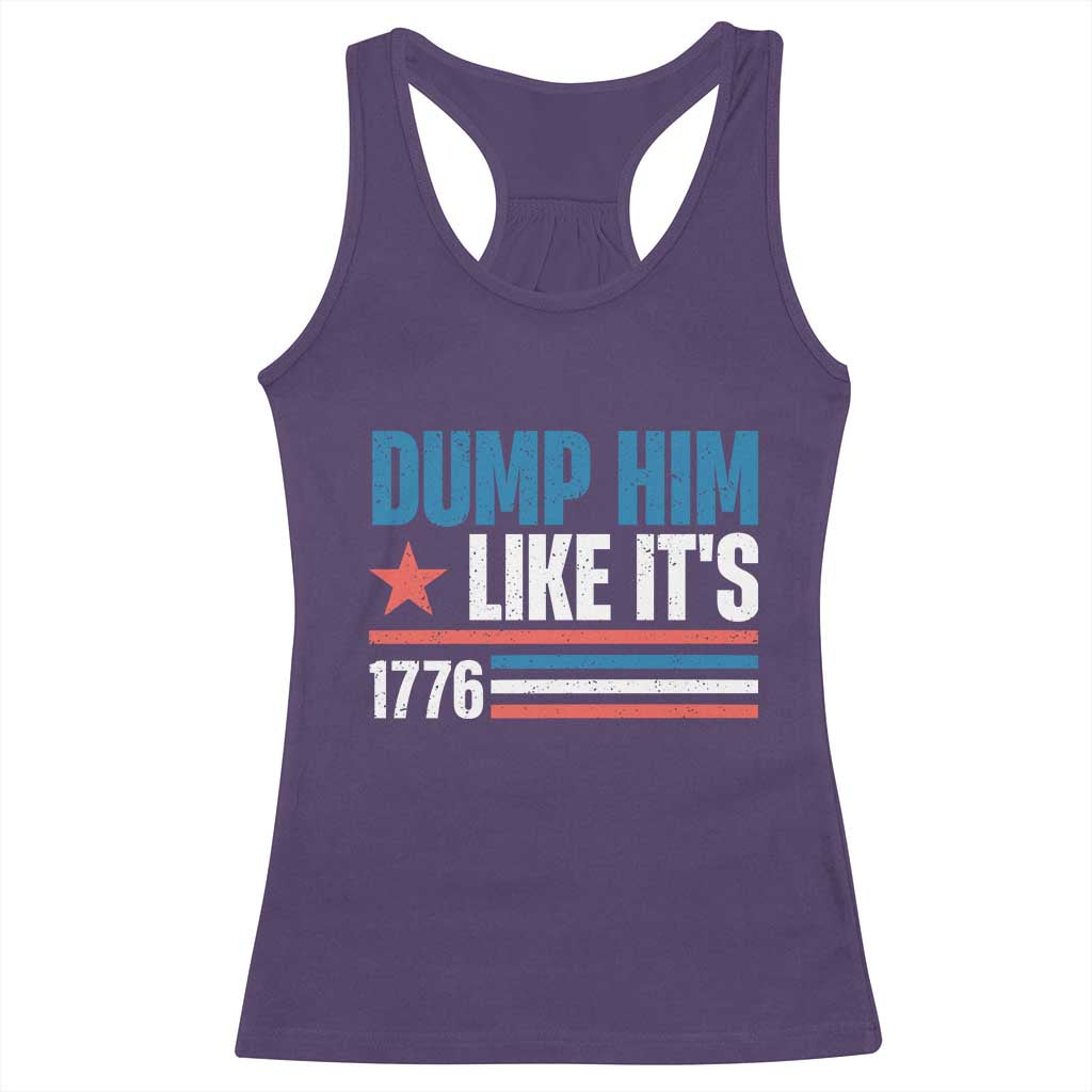 Funny Dump Him Like It's 1776 Racerback Tank Top Star And Stripes TS11 Purple Print Your Wear