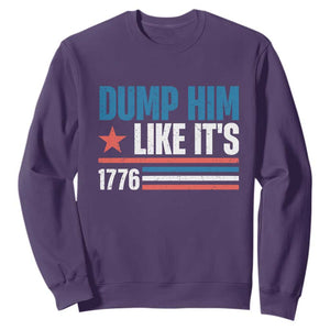 Funny Dump Him Like It's 1776 Sweatshirt Star And Stripes TS11 Purple Print Your Wear