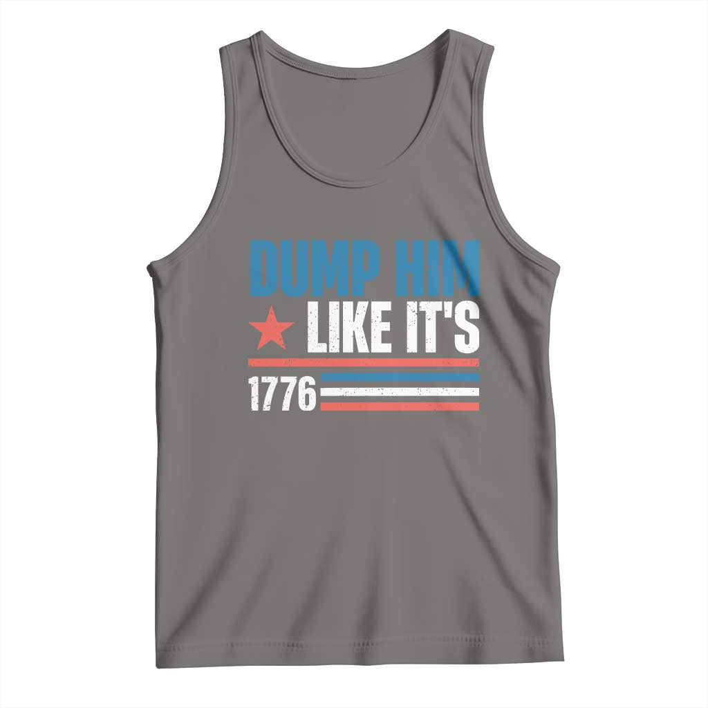 Funny Dump Him Like It's 1776 Tank Top Star And Stripes TS11 Deep Heather Print Your Wear