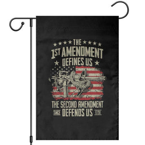 The 1st Amendment Defines Us The Second Defends Us Since 1791 Garden Flag Vintage American Flag TS11 Black Print Your Wear