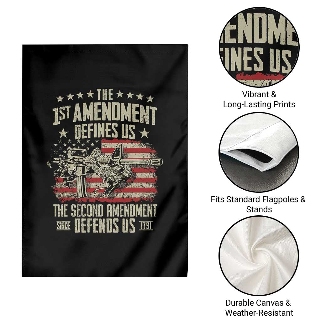 The 1st Amendment Defines Us The Second Defends Us Since 1791 Garden Flag Vintage American Flag TS11 Print Your Wear