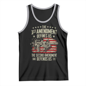 The 1st Amendment Defines Us The Second Defends Us Since 1791 Tank Top Vintage American Flag TS11 Black Athletic Heather Print Your Wear