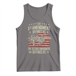 The 1st Amendment Defines Us The Second Defends Us Since 1791 Tank Top Vintage American Flag TS11 Deep Heather Print Your Wear