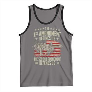 The 1st Amendment Defines Us The Second Defends Us Since 1791 Tank Top Vintage American Flag TS11 Deep Heather Black Print Your Wear