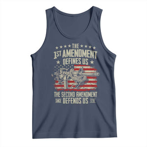 The 1st Amendment Defines Us The Second Defends Us Since 1791 Tank Top Vintage American Flag TS11 Navy Print Your Wear