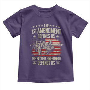 The 1st Amendment Defines Us The Second Defends Us Since 1791 Toddler T Shirt Vintage American Flag TS11 Purple Print Your Wear