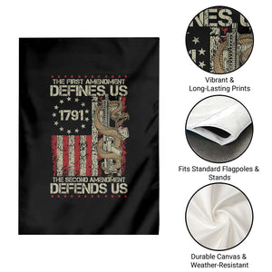 The First Amendment Defines Us The Second Defend Us Garden Flag Vintage American Flag TS11 Print Your Wear