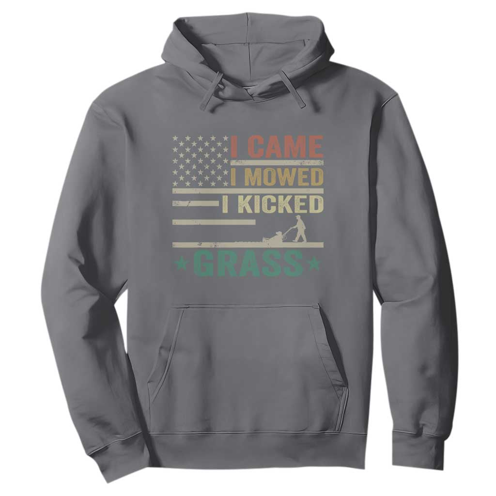 Funny I Came I Mowed I Kicked Grass Hoodie Lawn Mowing Gardener TS11 Charcoal Print Your Wear