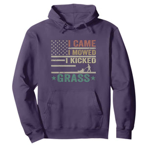 Funny I Came I Mowed I Kicked Grass Hoodie Lawn Mowing Gardener TS11 Purple Print Your Wear