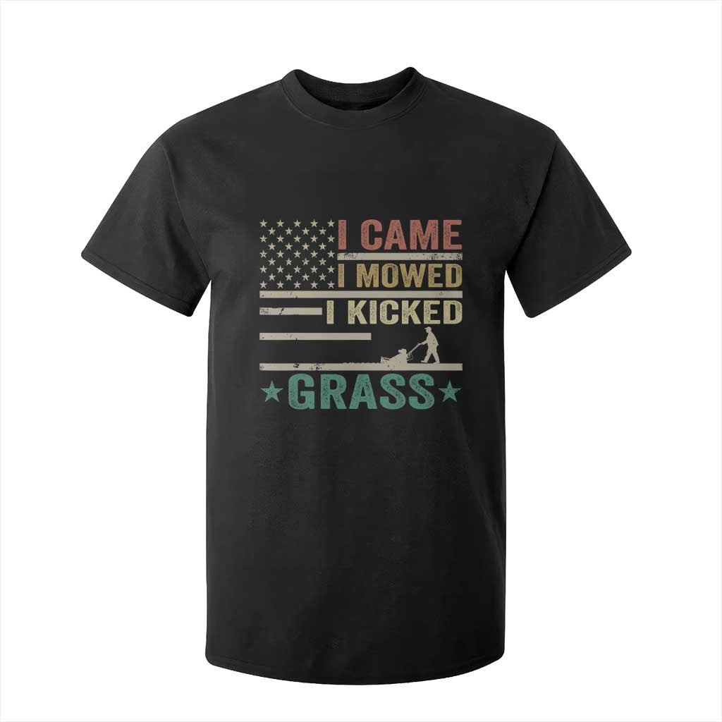 Funny I Came I Mowed I Kicked Grass T Shirt For Kid Lawn Mowing Gardener TS11 Black Print Your Wear