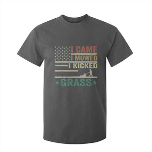 Funny I Came I Mowed I Kicked Grass T Shirt For Kid Lawn Mowing Gardener TS11 Dark Heather Print Your Wear